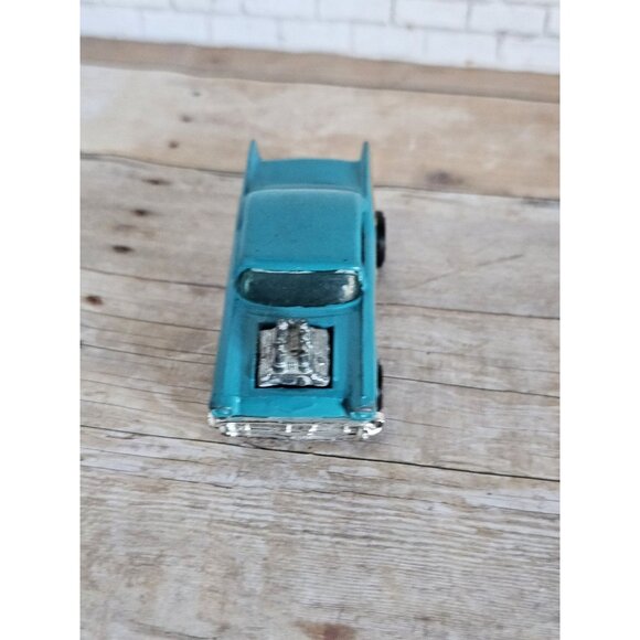 Hot Wheels 57 Chevy Teal Flames 1976 Malaysia Vintage Diecast Muscle Car - Picture 2 of 6